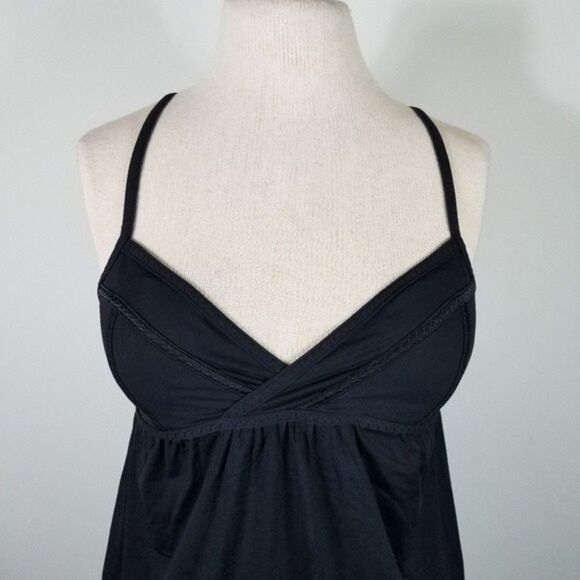 Lululemon Black Rehearsal Balletcore Faux Wrap Bust Baby Doll Y2K Tank Size 8 - Picture 6 of 12